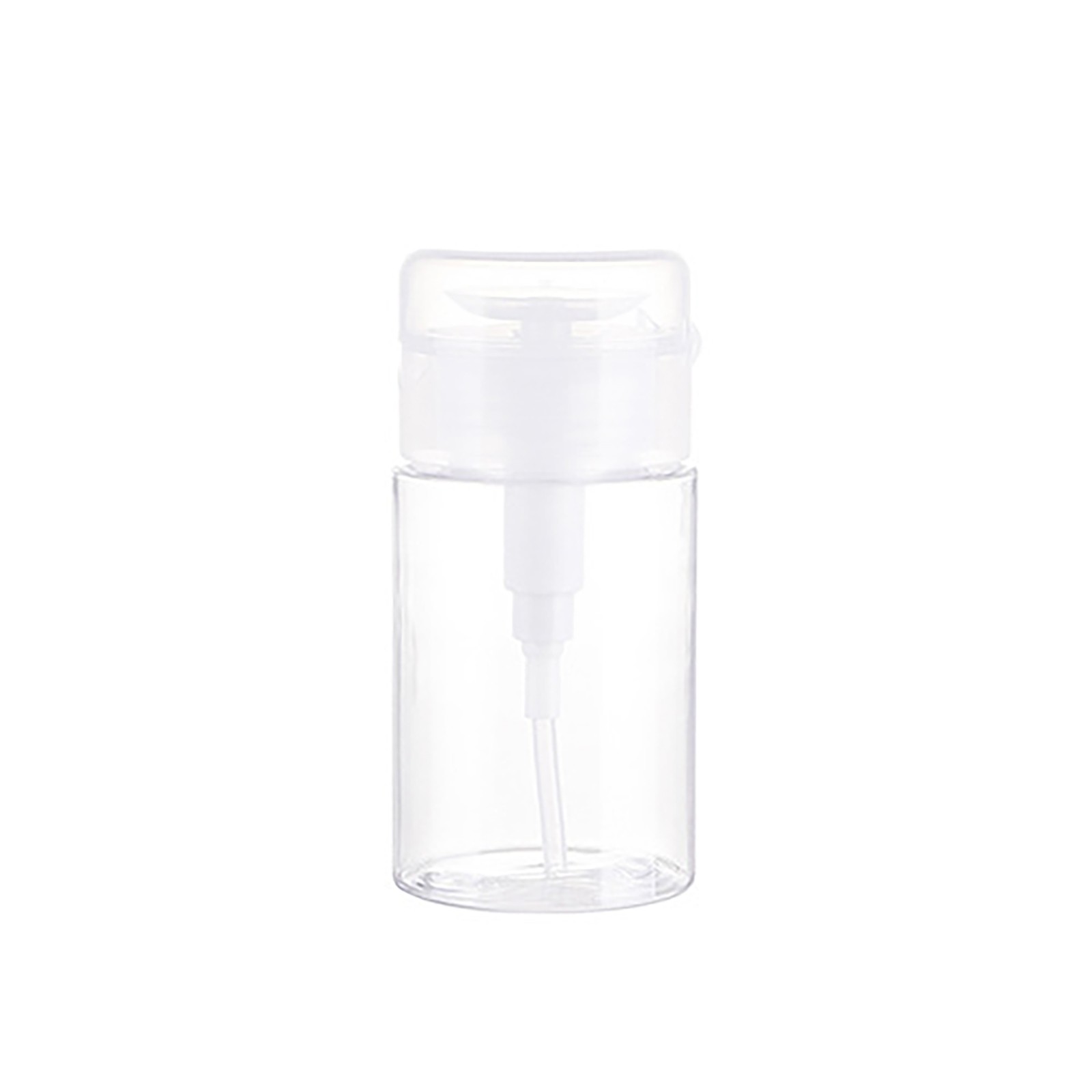 thumbnail image 2 of Empuje hacia abajo dispensador de bombeo botella rellenable para removedor de maquillaje quitaesmalte de uñas maquillaje agua y tóner (plástico transparente), 2 of 2